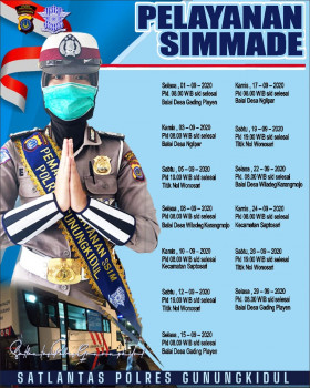 JADWAL SIMMADE BULAN SEPTEMBER 2020 POLRES GUNUNGKIDUL