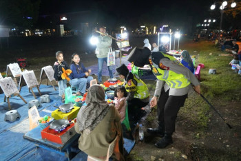 Polisi Sopo Aruh, Kapolres Gunungkidul menyapa Masyarakat di Taman Kuliner 