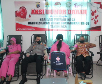 DONOR DARAH DALAM RANGKA HUT POLWAN-73 DAN HKGB KE-69.